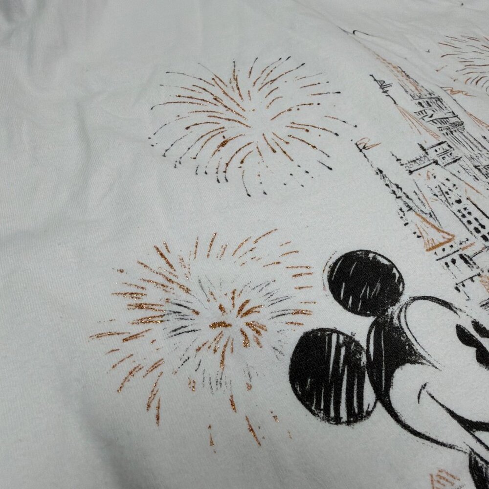 Disney Parks Jacket Adult XL White Castle Fireworks Mickey Mouse Hoodie Full Zip - Picture 10 of 10